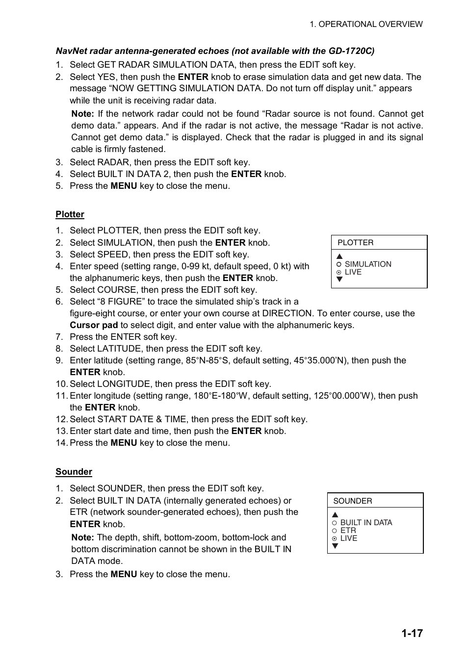 Furuno color video plotter GD1720C User Manual | Page 30 / 247