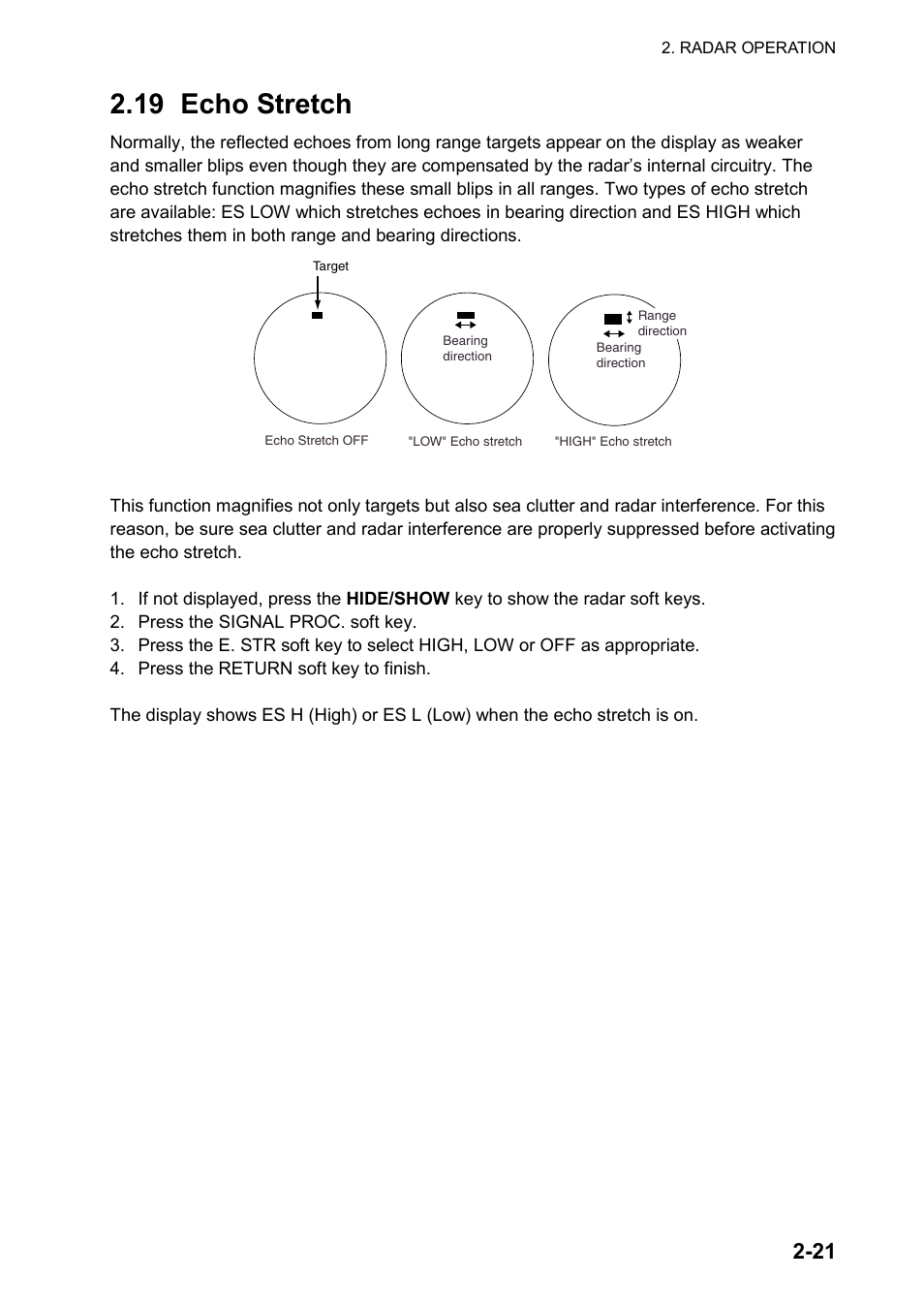 19 echo stretch | Furuno color video plotter GD1720C User Manual | Page 52 / 247