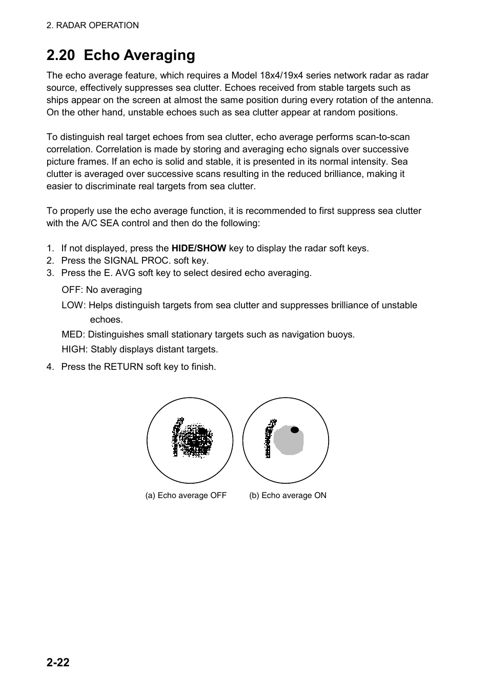 20 echo averaging | Furuno color video plotter GD1720C User Manual | Page 53 / 247