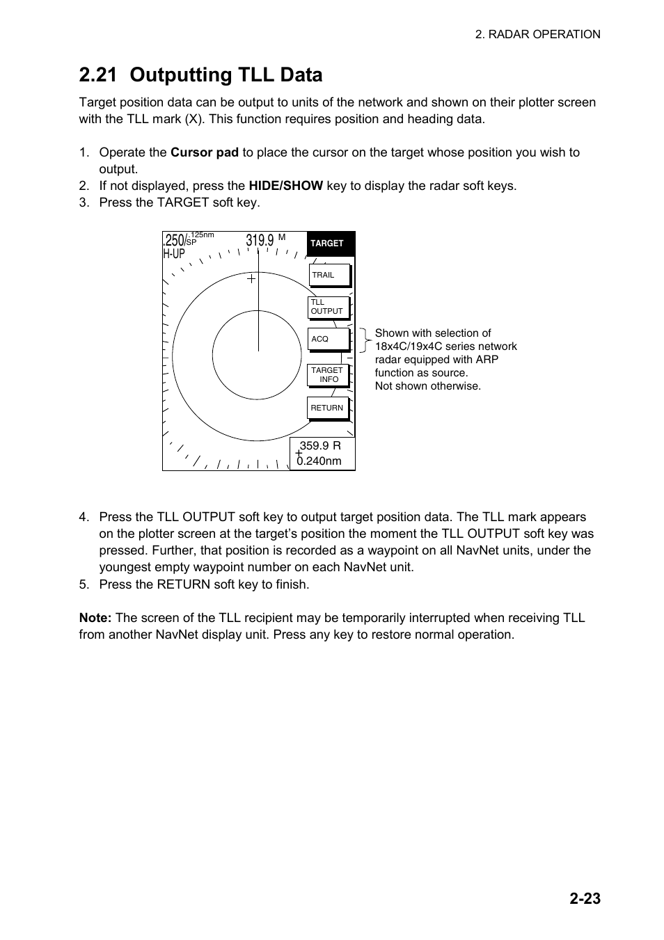 21 outputting tll data | Furuno color video plotter GD1720C User Manual | Page 54 / 247