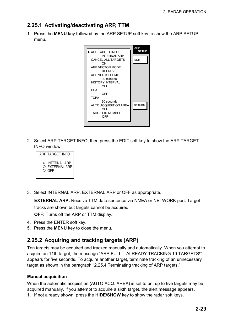 2 acquiring and tracking targets (arp) | Furuno color video plotter GD1720C User Manual | Page 60 / 247