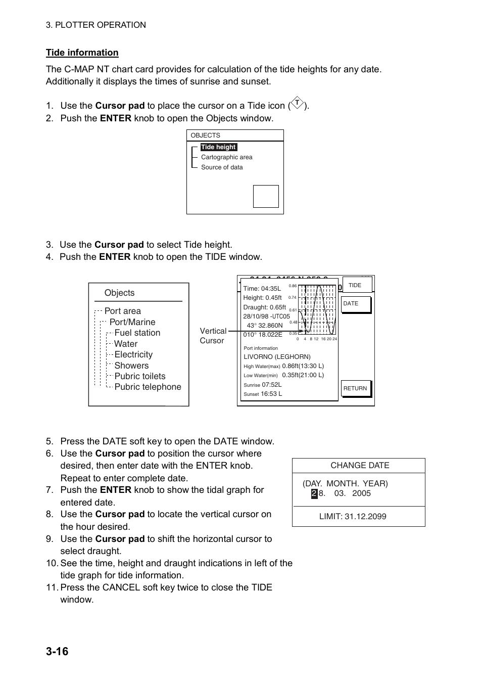 Push the enter knob to open the objects window | Furuno color video plotter GD1720C User Manual | Page 87 / 247