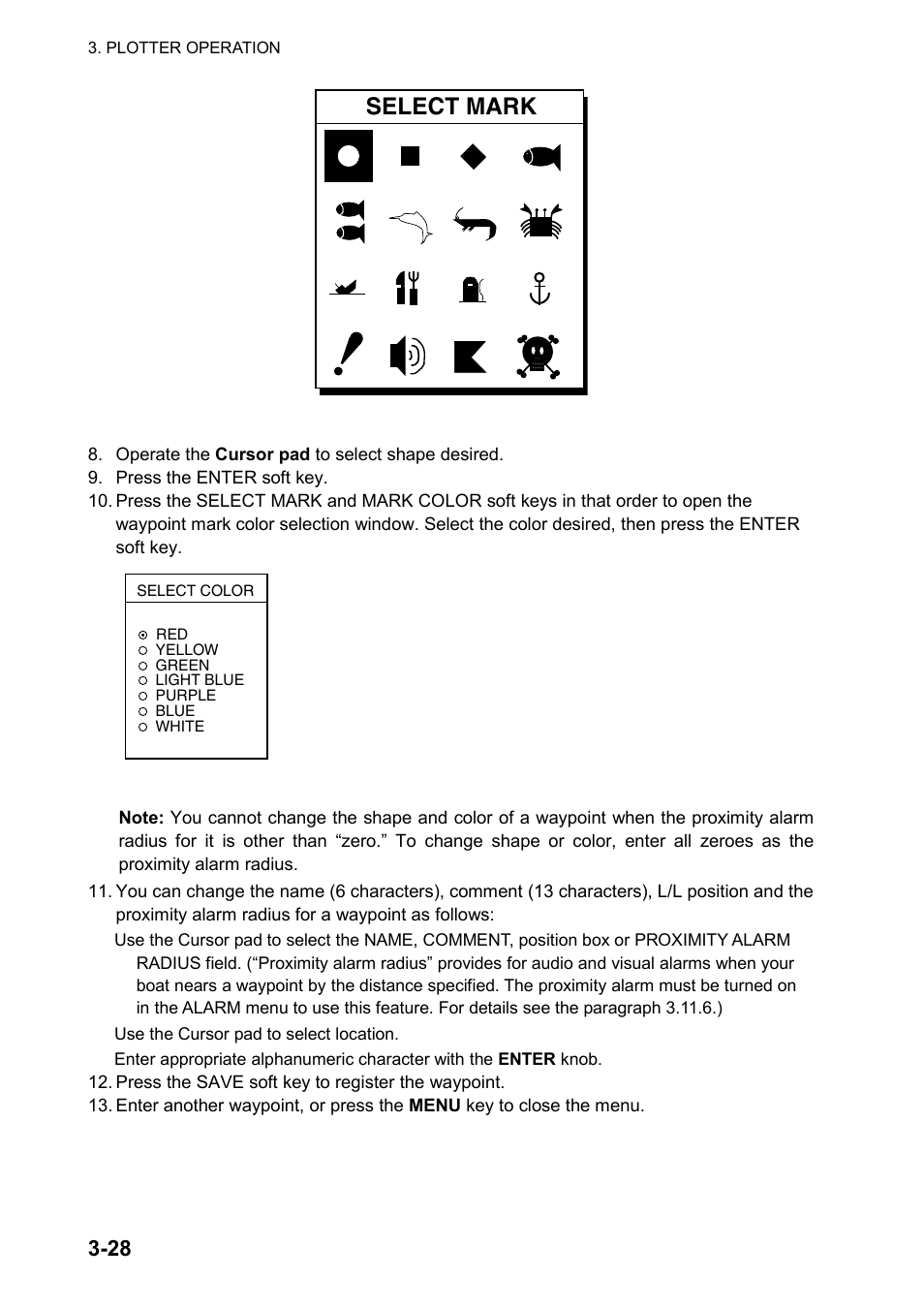 Select mark | Furuno color video plotter GD1720C User Manual | Page 99 / 247