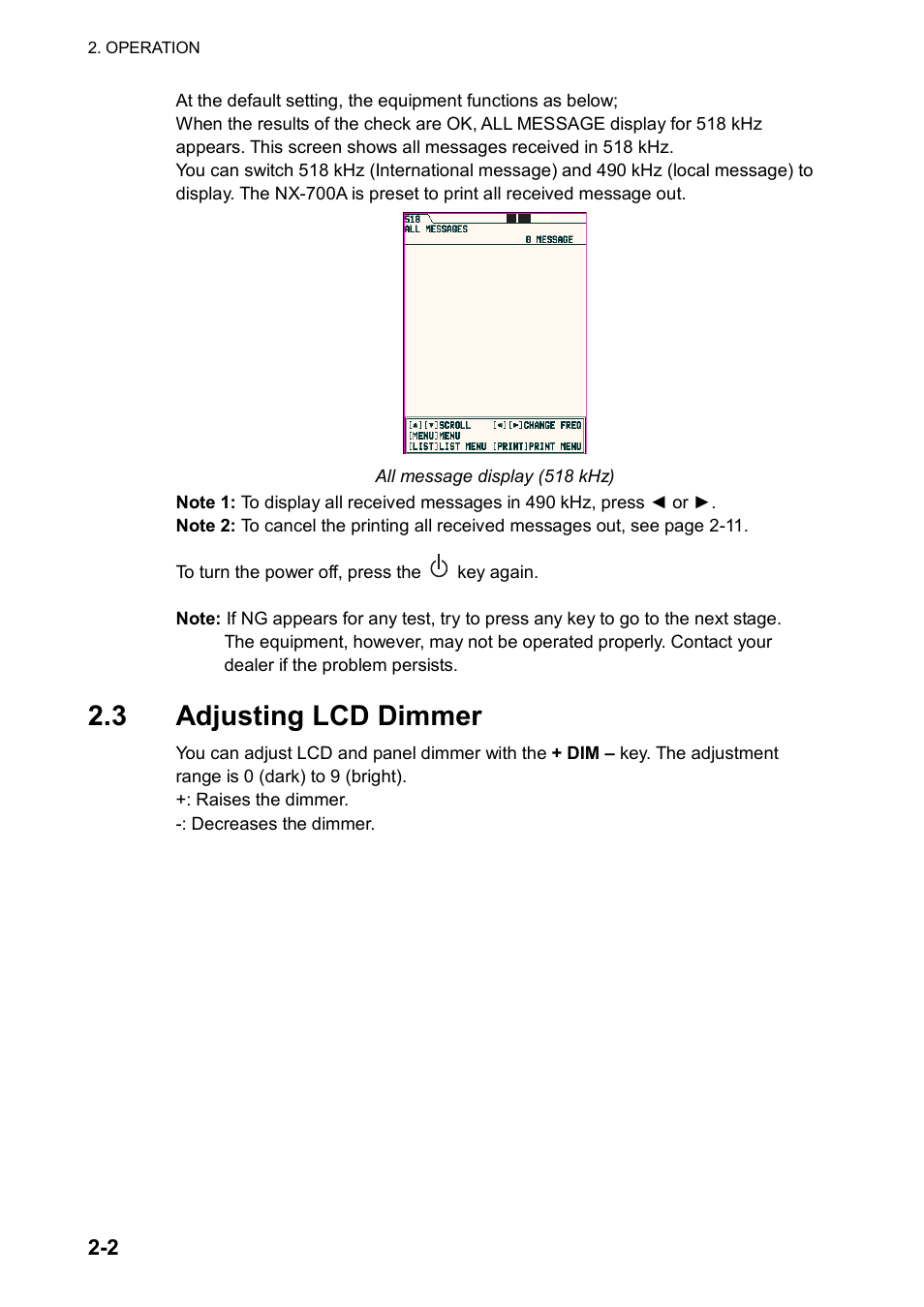 3 adjusting lcd dimmer | Furuno NX-700A/B User Manual | Page 22 / 89