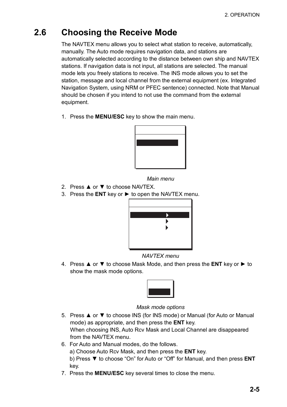 6 choosing receive mode, 6 choosing the receive mode | Furuno NX-700A/B User Manual | Page 25 / 89