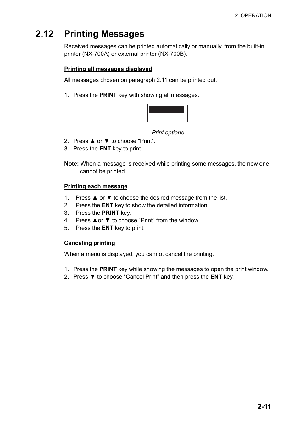 12 printing messages | Furuno NX-700A/B User Manual | Page 31 / 89