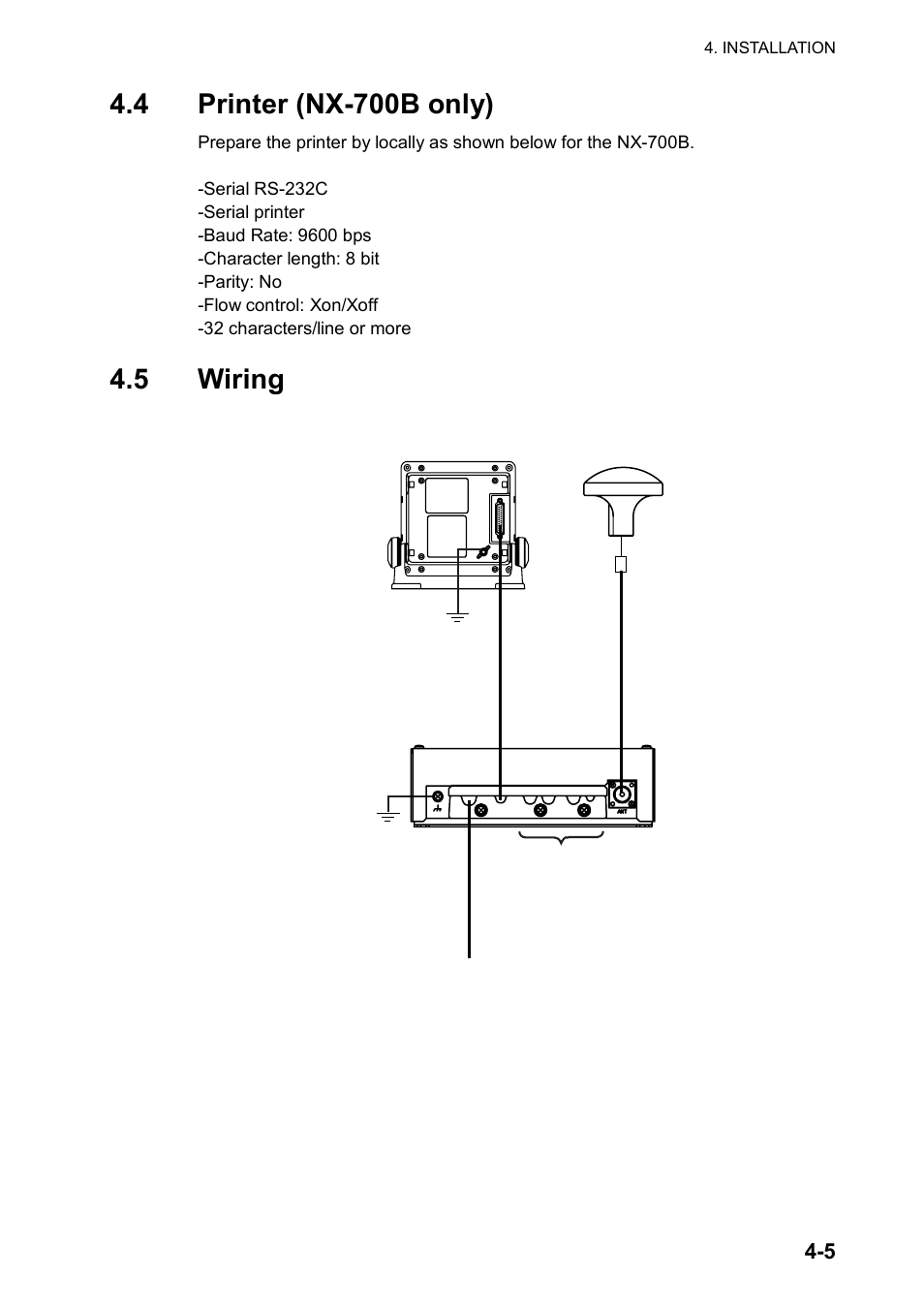 4 printer (nx-700b only), 5 wiring | Furuno NX-700A/B User Manual | Page 51 / 89