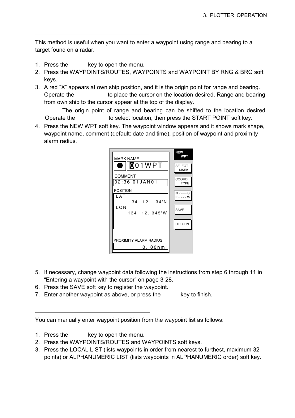 0 0 1 w p t | Furuno NAVNET 1724C User Manual | Page 100 / 247