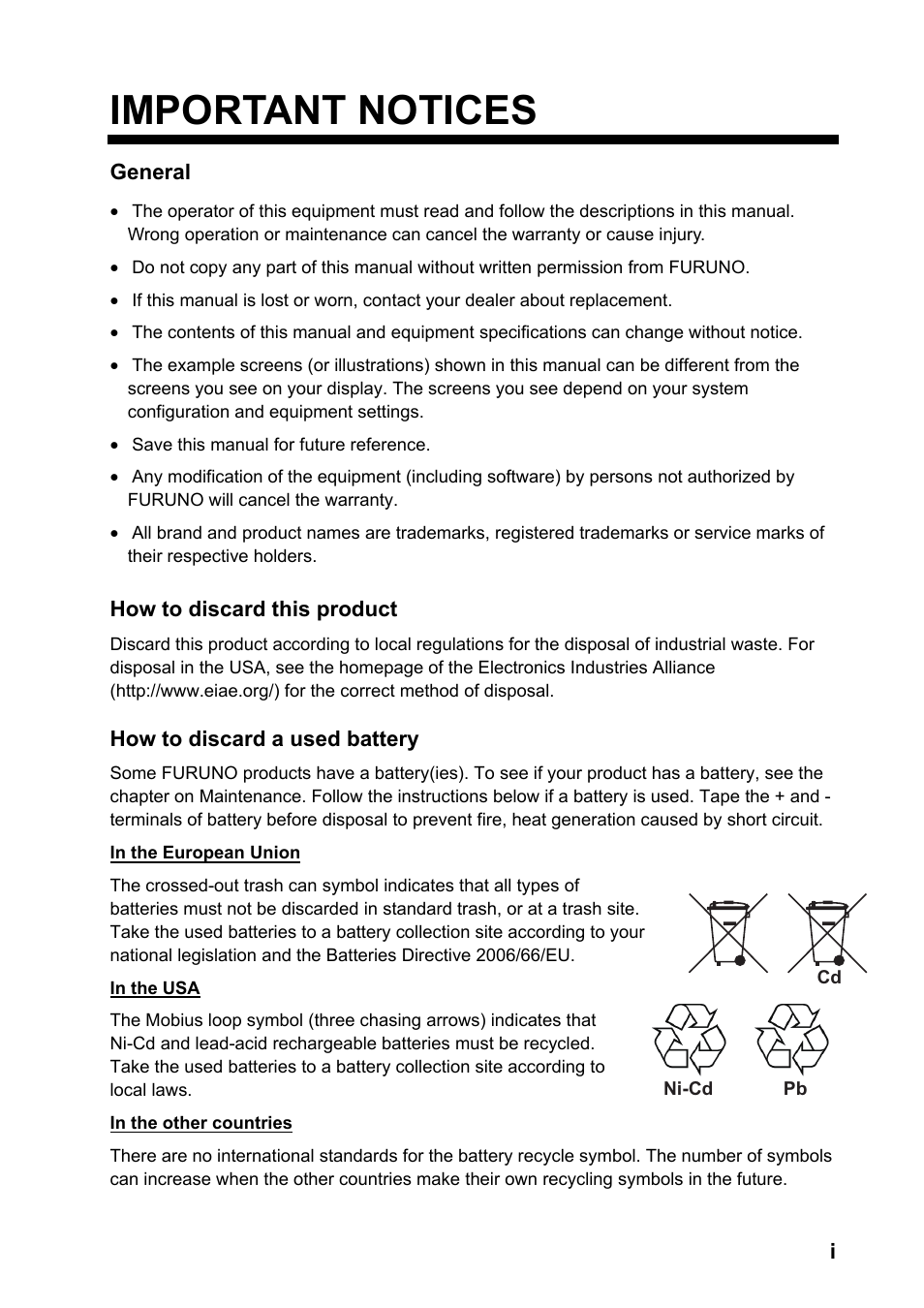 Important notices | Furuno NAVNET 1724C User Manual | Page 2 / 247