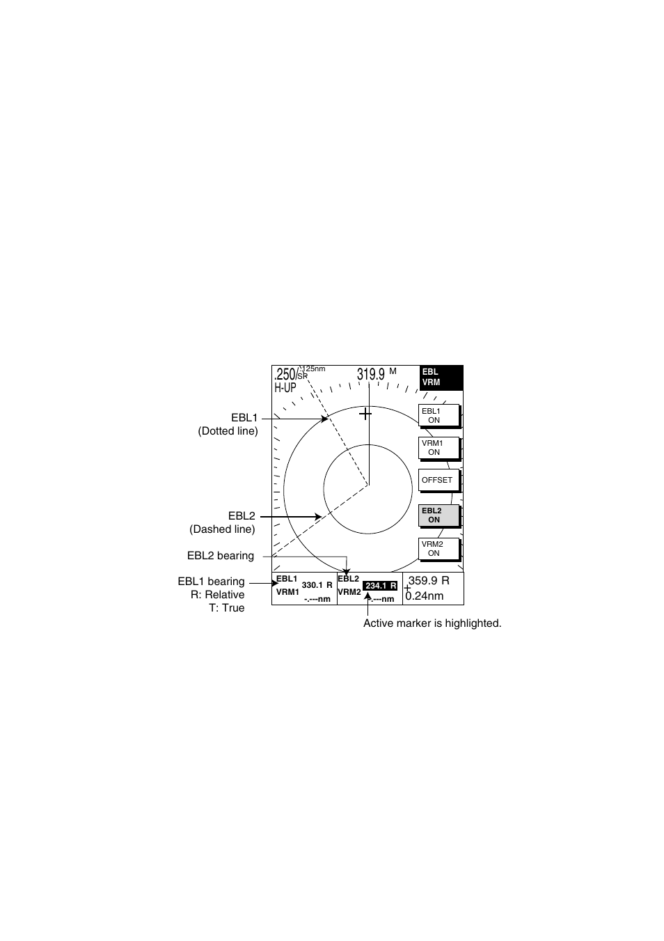 11 measuring the bearing, 1 measuring bearing by cursor, 2 measuring bearing by ebl | 3 various ebl operations, H-up | Furuno NAVNET 1724C User Manual | Page 42 / 247