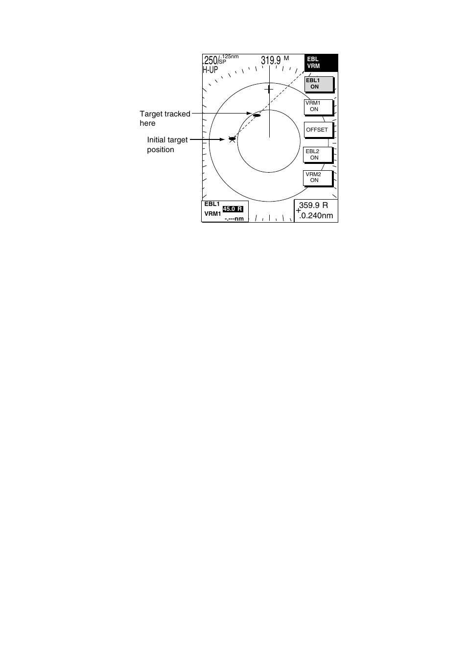 2 measuring range & bearing between two targets, H-up | Furuno NAVNET 1724C User Manual | Page 48 / 247