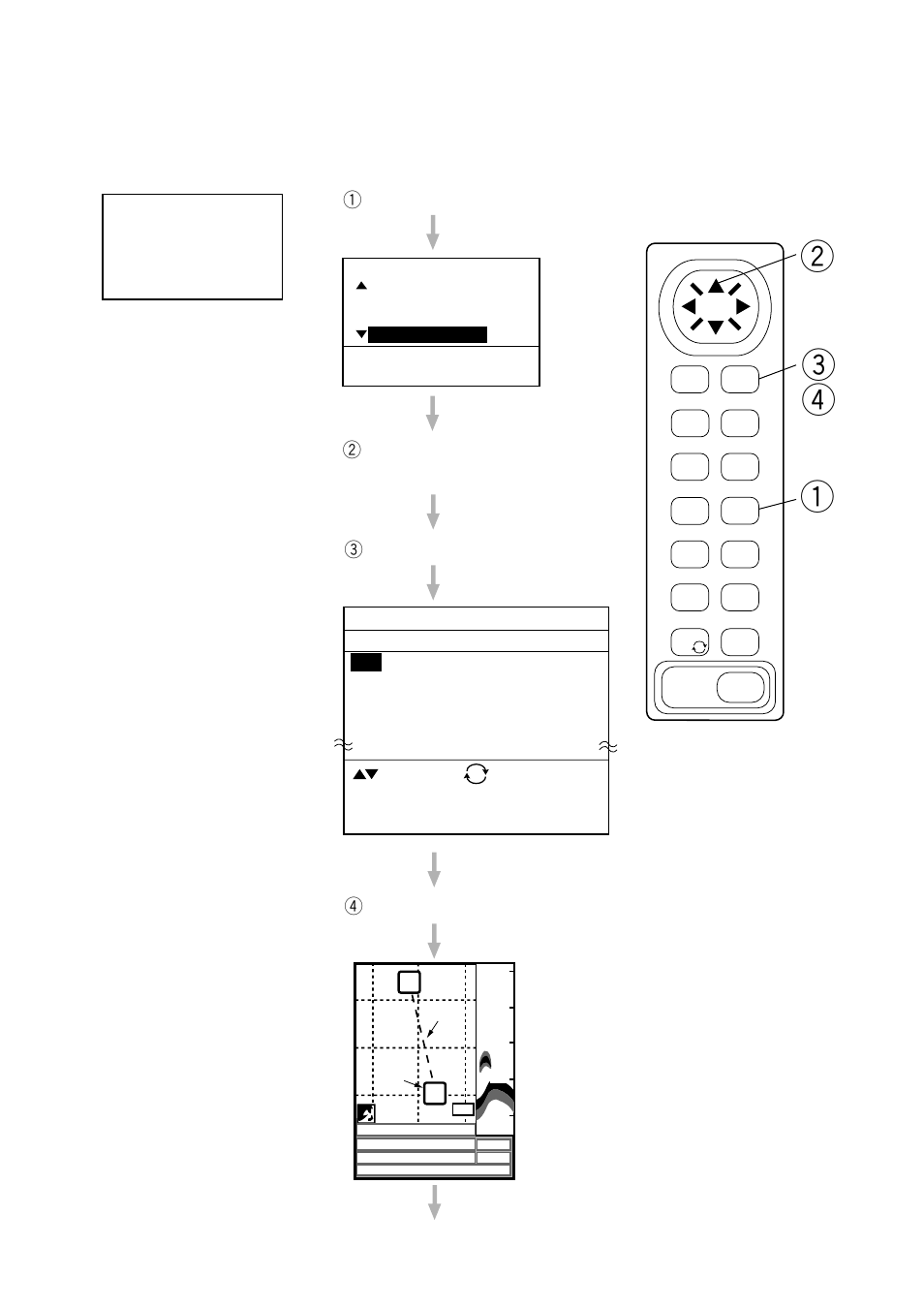 Returning to harbor, 1press the goto key. 3 press the ent key, 4press the ent key | 2press ▲ three times to select wpt list | Furuno GP-1610CF User Manual | Page 19 / 20