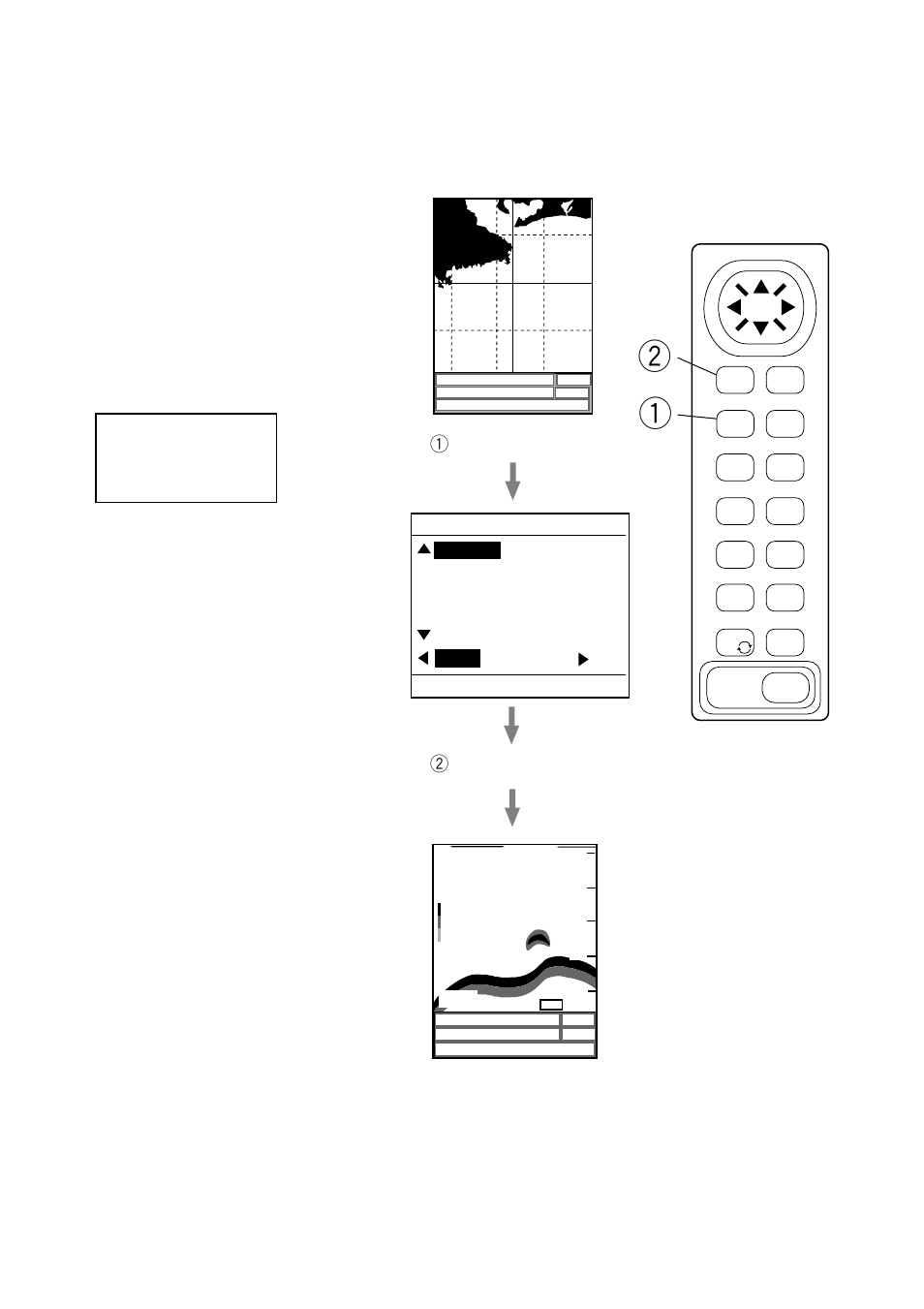 Changing the display, Switch to the normal sounder display, 1press the sndr key. 2 press the esc key | Furuno GP-1610CF User Manual | Page 6 / 20