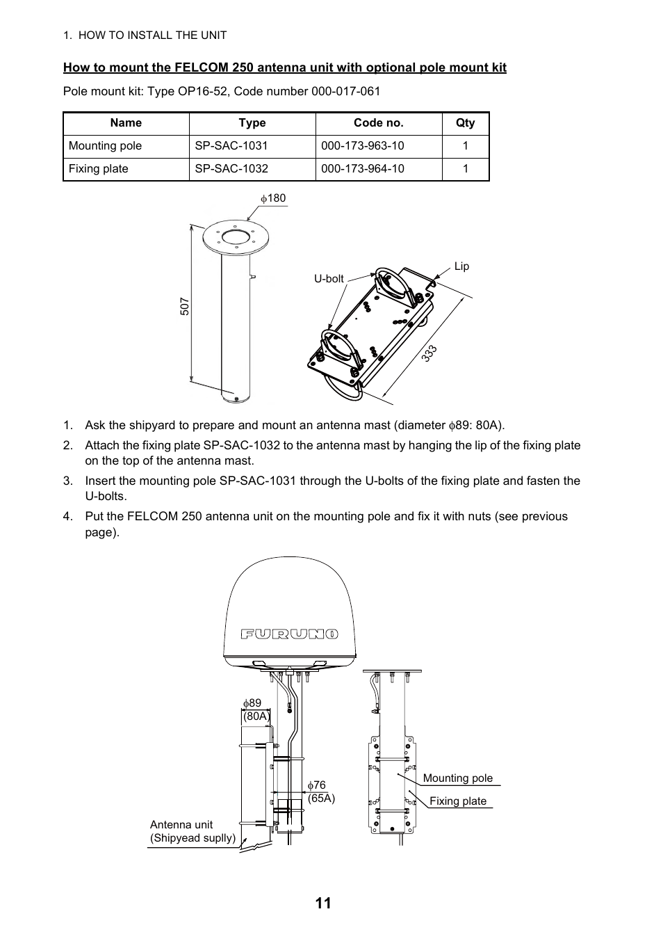 Furuno FELCOM 250 User Manual | Page 17 / 66