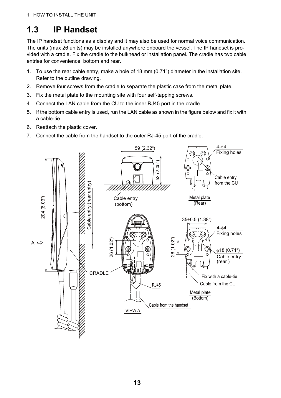 3 ip handset | Furuno FELCOM 250 User Manual | Page 19 / 66