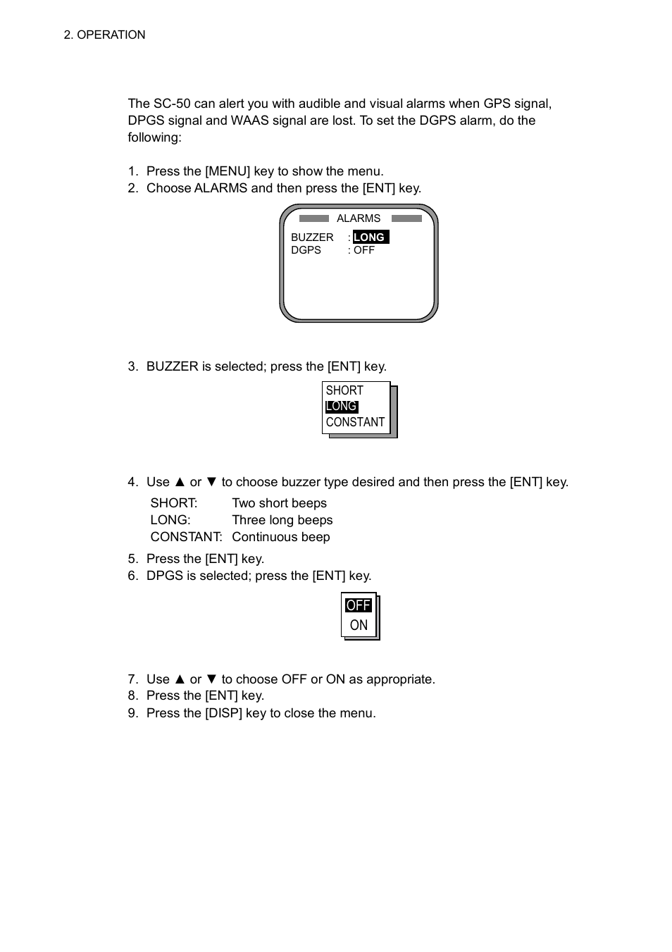 5 alarm setup | Furuno Sc 50 User Manual | Page 40 / 101