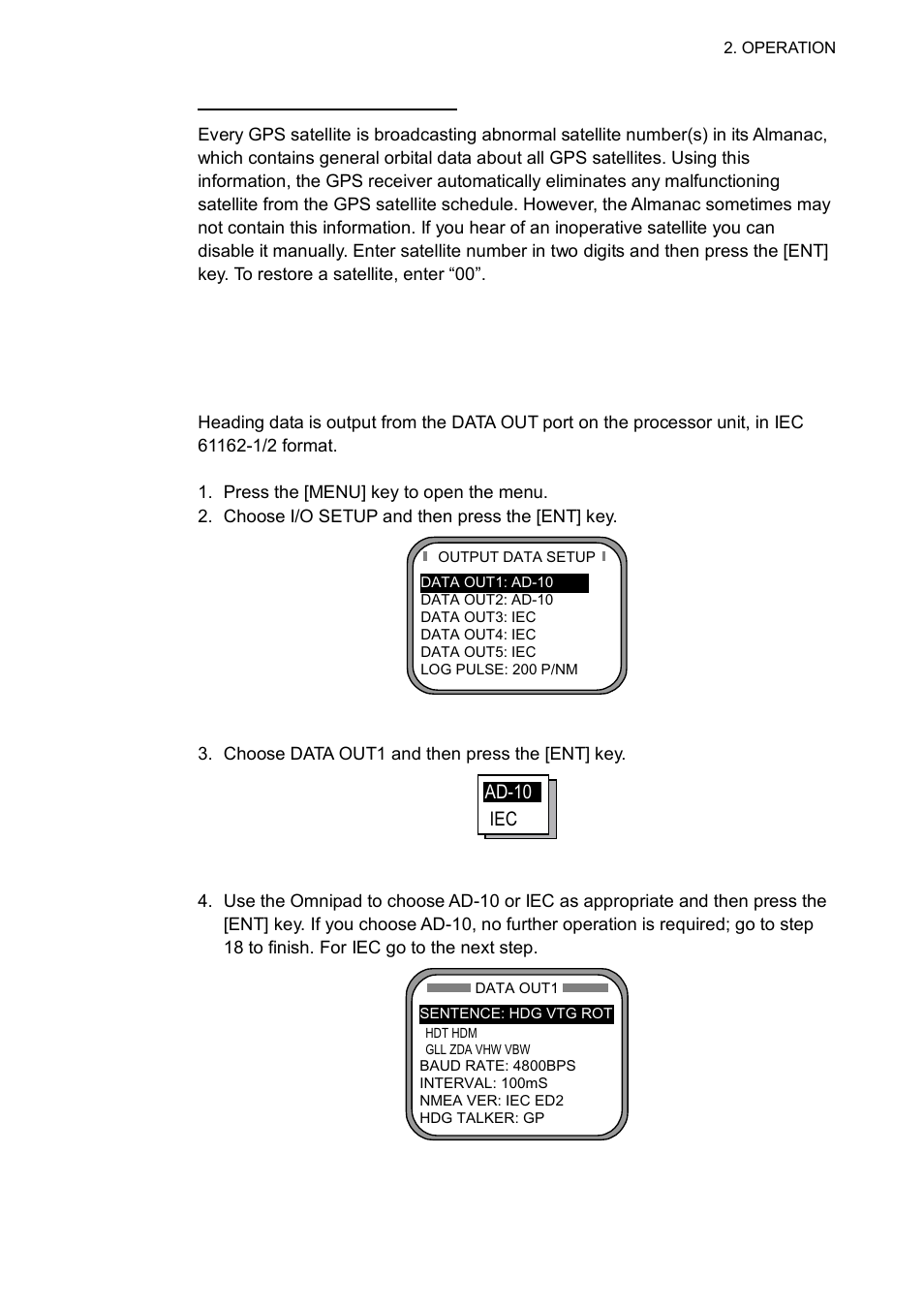 8 output data, 1 heading | Furuno Sc 50 User Manual | Page 43 / 101