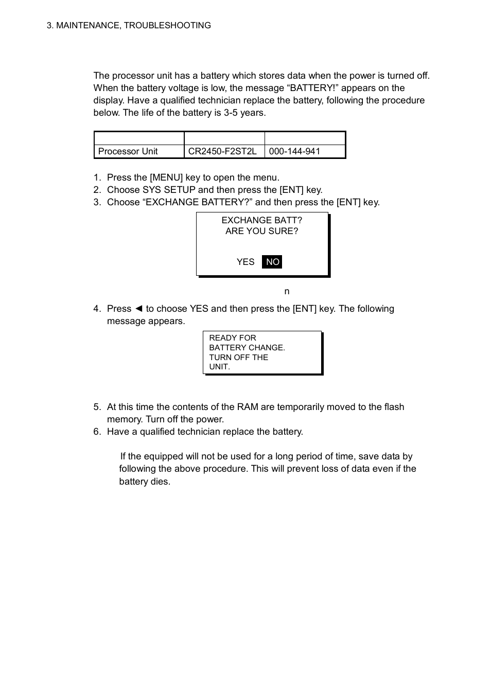 6 replacement of battery | Furuno Sc 50 User Manual | Page 64 / 101