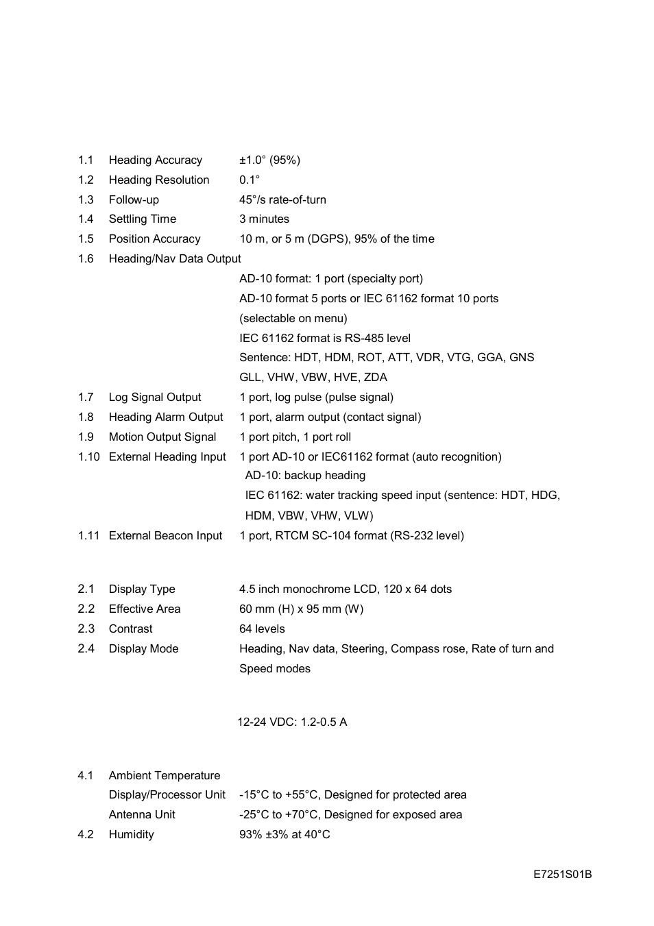 Specifications, Thd specifications of thd satellite compass sc-50 | Furuno Sc 50 User Manual | Page 9 / 101