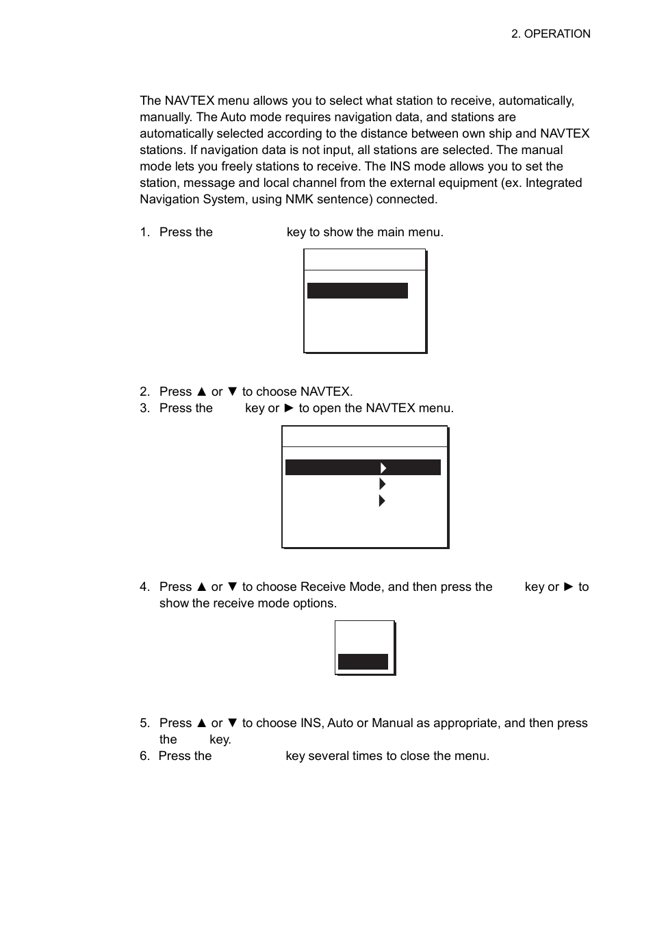 6 choosing receive mode, 6 choosing the receive mode | Furuno NX-700B User Manual | Page 25 / 89