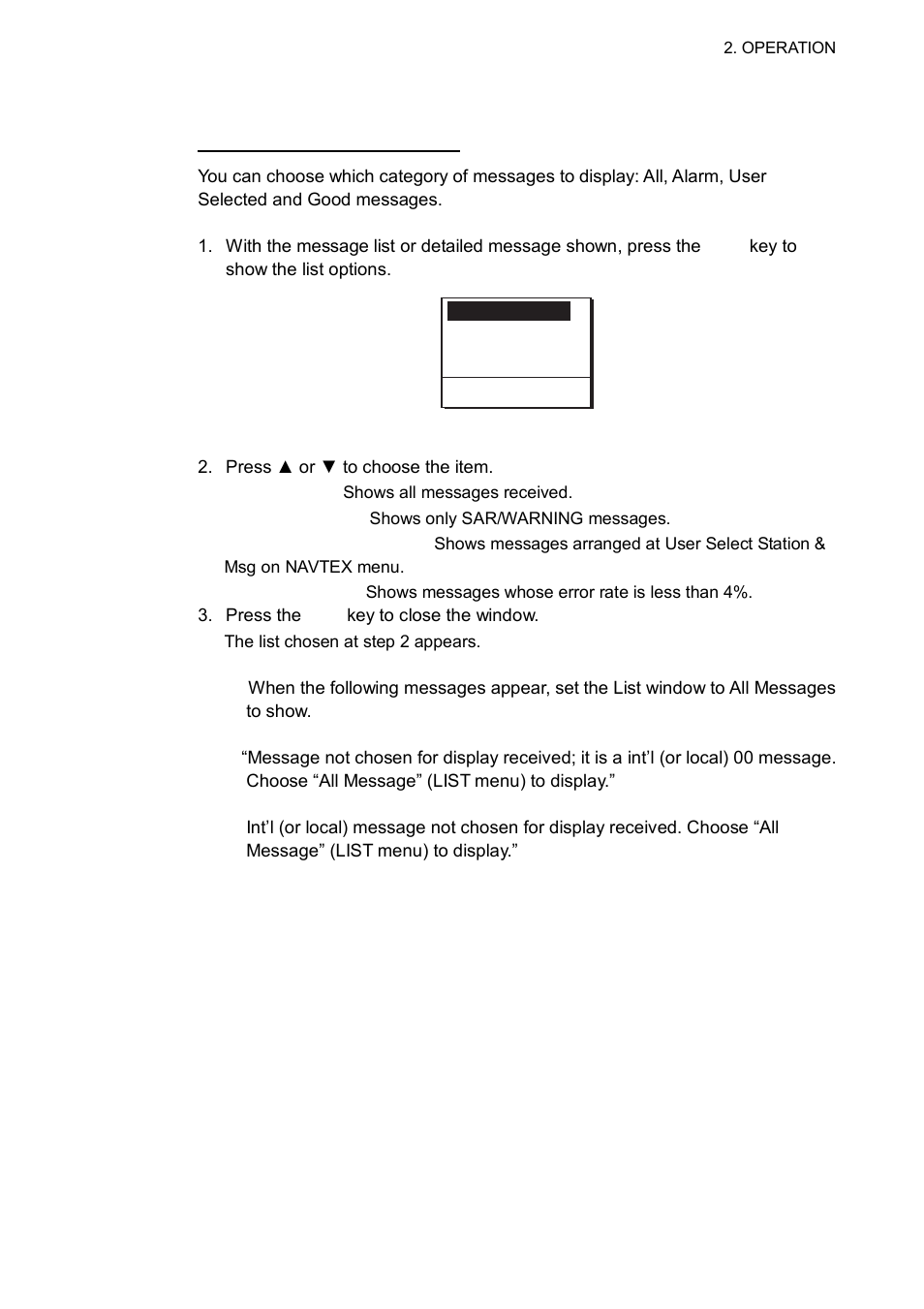 11 processing messages | Furuno NX-700B User Manual | Page 29 / 89