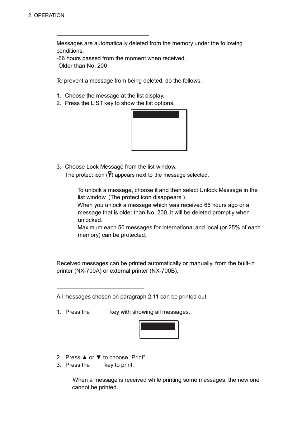 12 printing messages | Furuno NX-700B User Manual | Page 30 / 89