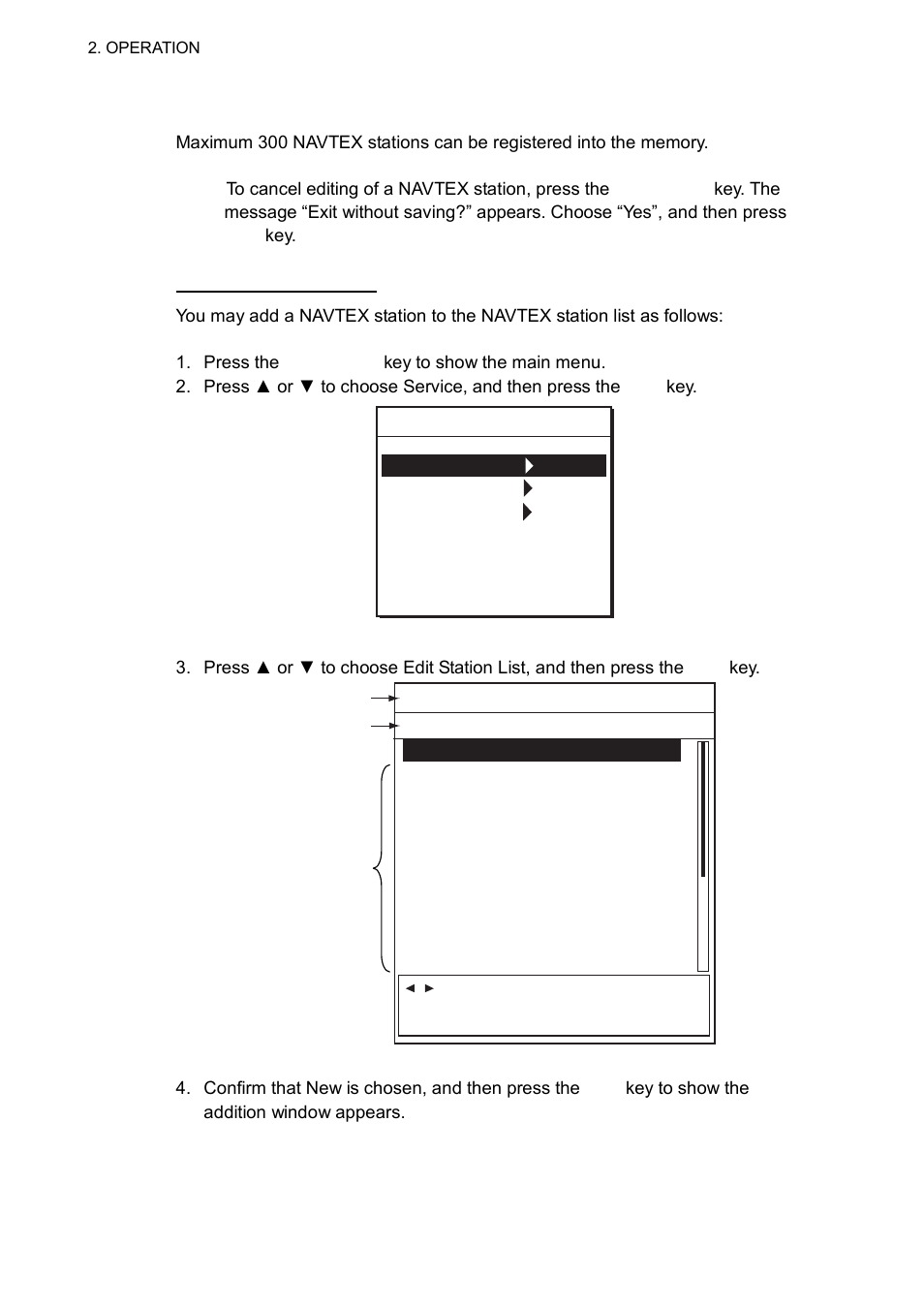 13 editing the navtex station list | Furuno NX-700B User Manual | Page 32 / 89