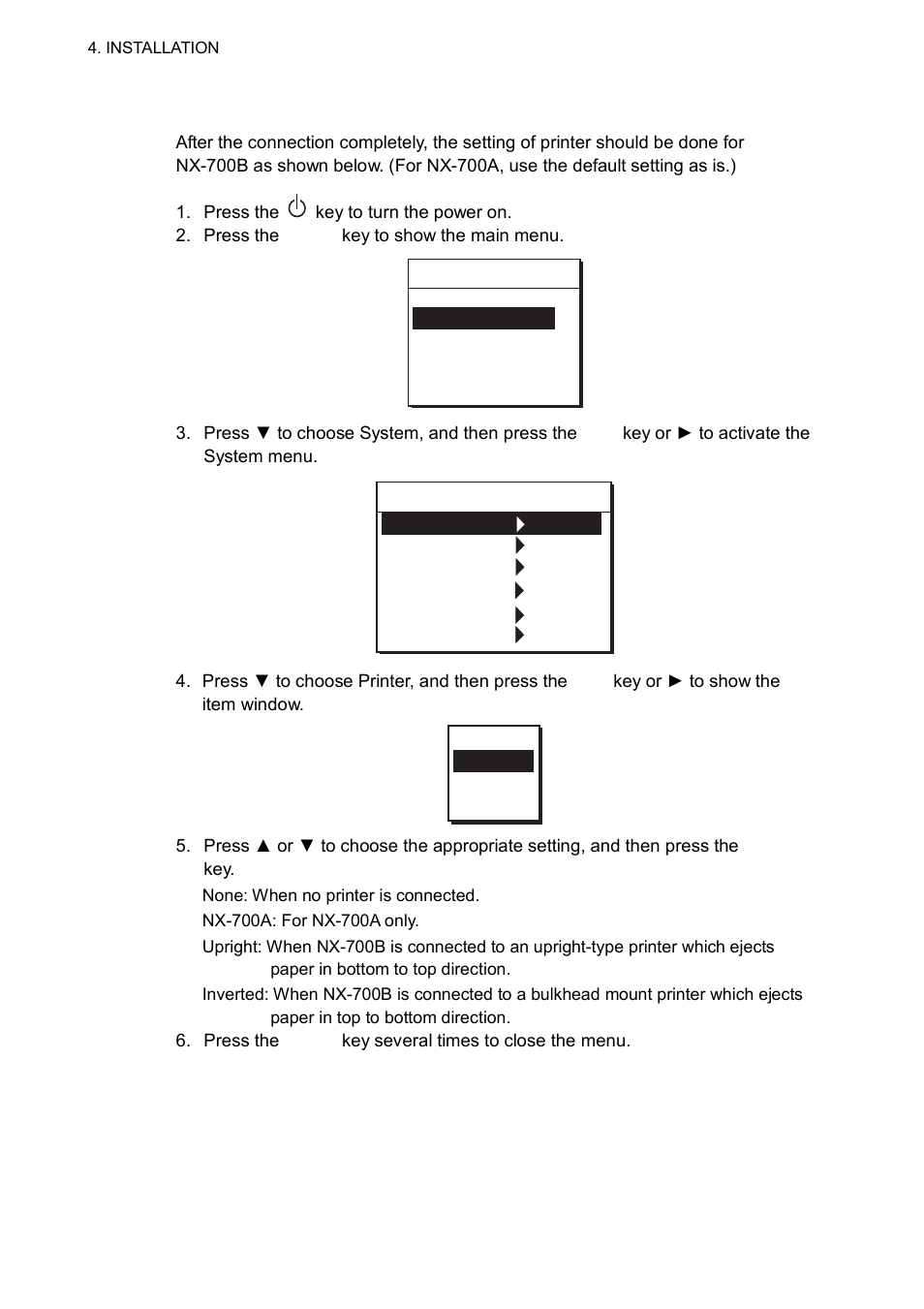 6 setting of printer | Furuno NX-700B User Manual | Page 56 / 89
