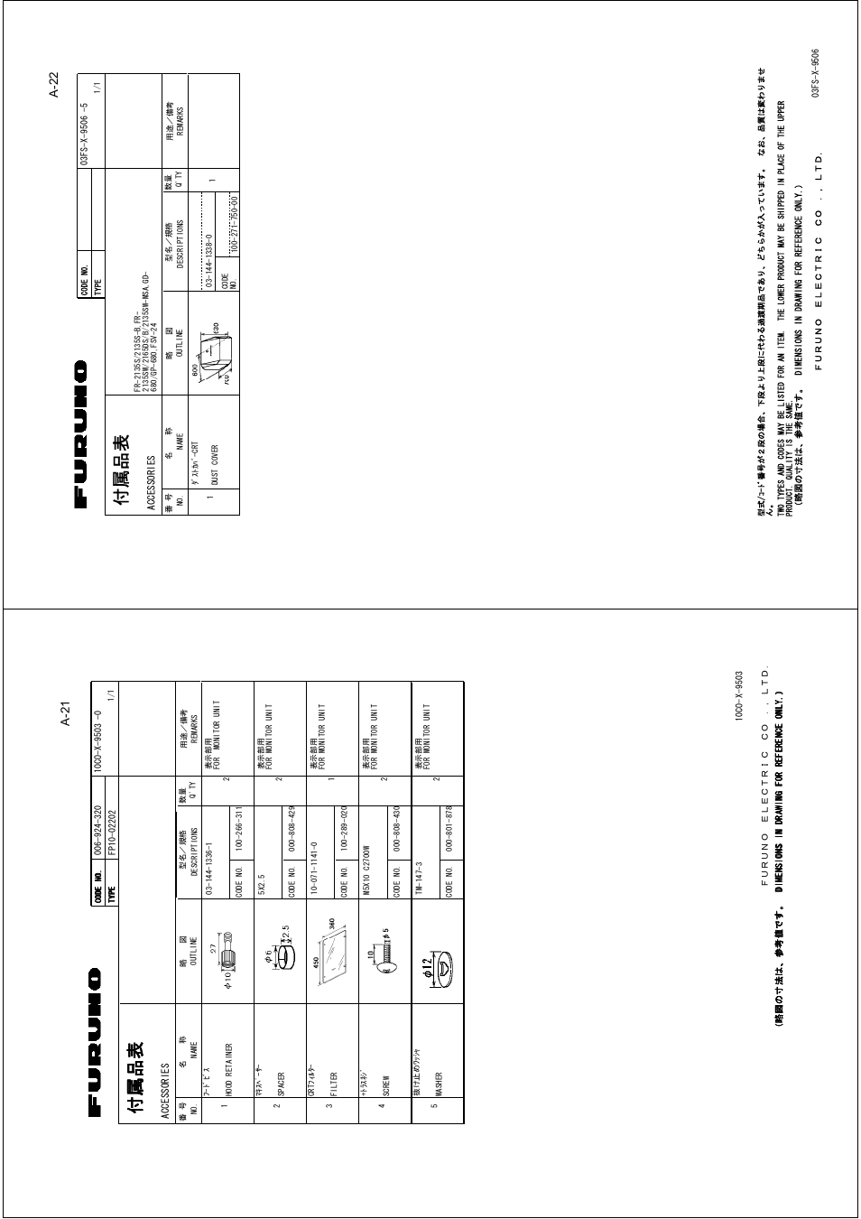 ዻຠ⴫ ઃ ዻຠ⴫ ઃ ዻຠ⴫ ઃ ዻ, A-22, A-21 | Furuno FSV-84 User Manual | Page 75 / 95