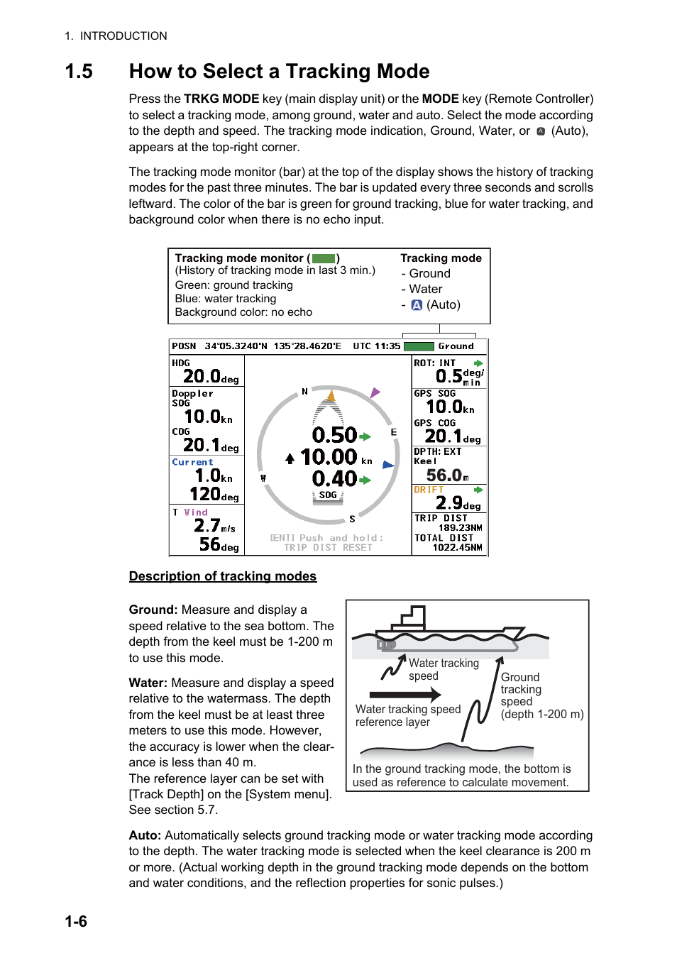 5 how to select a tracking mode | Furuno DS-60 User Manual | Page 16 / 94