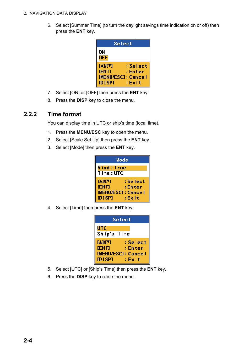 2 time format | Furuno DS-60 User Manual | Page 24 / 94