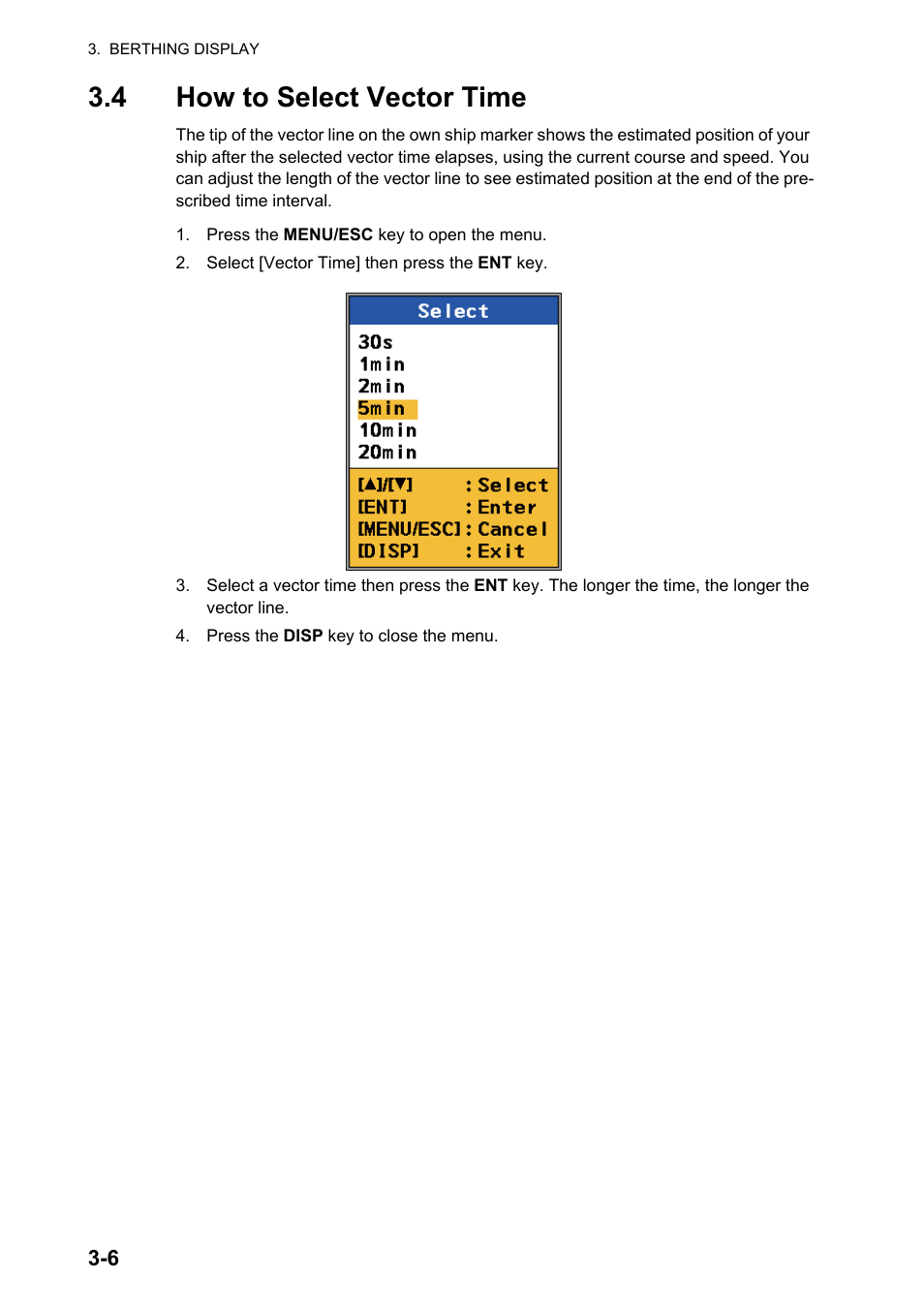 4 how to select vector time | Furuno DS-60 User Manual | Page 36 / 94