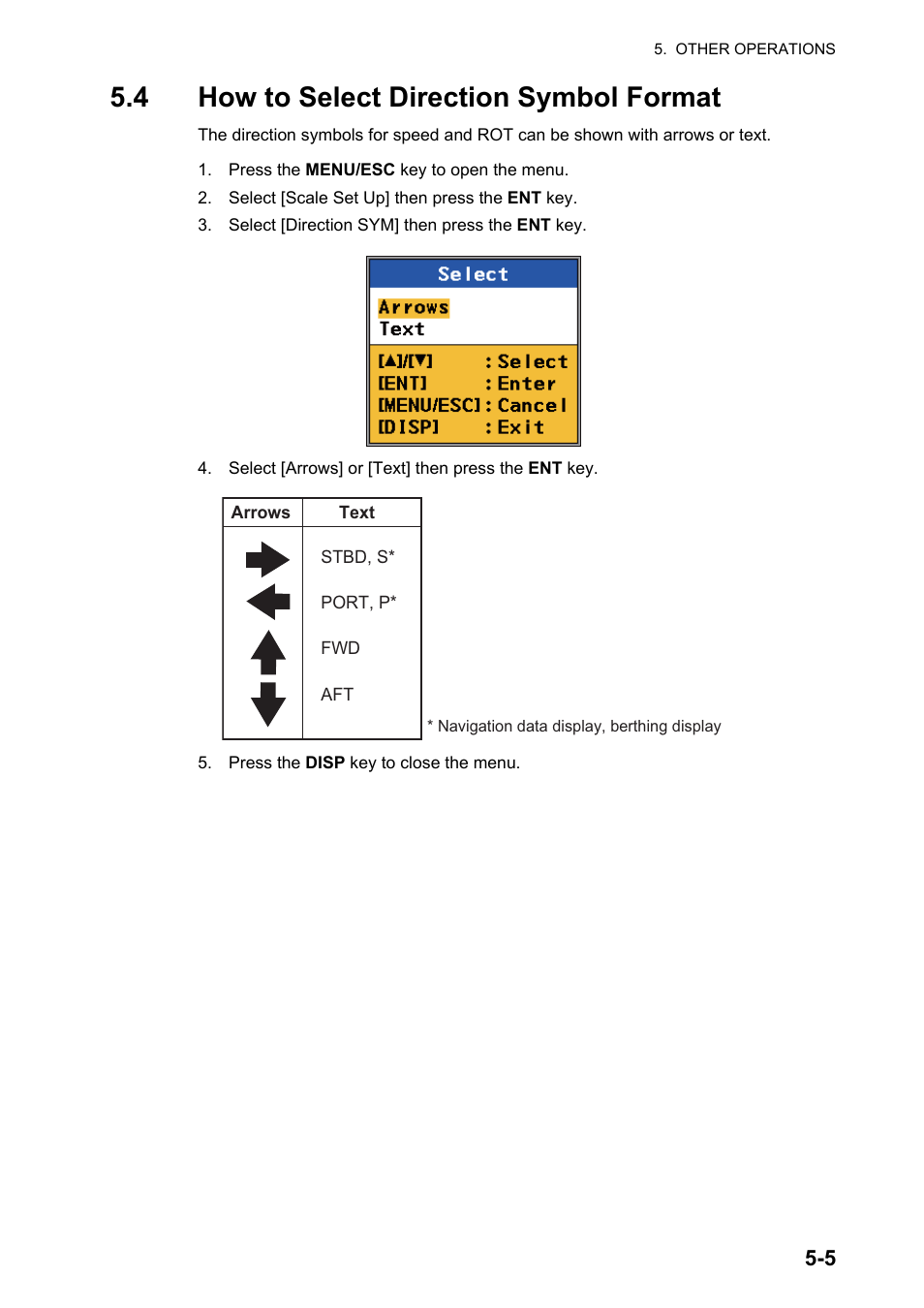 4 how to select direction symbol format | Furuno DS-60 User Manual | Page 55 / 94