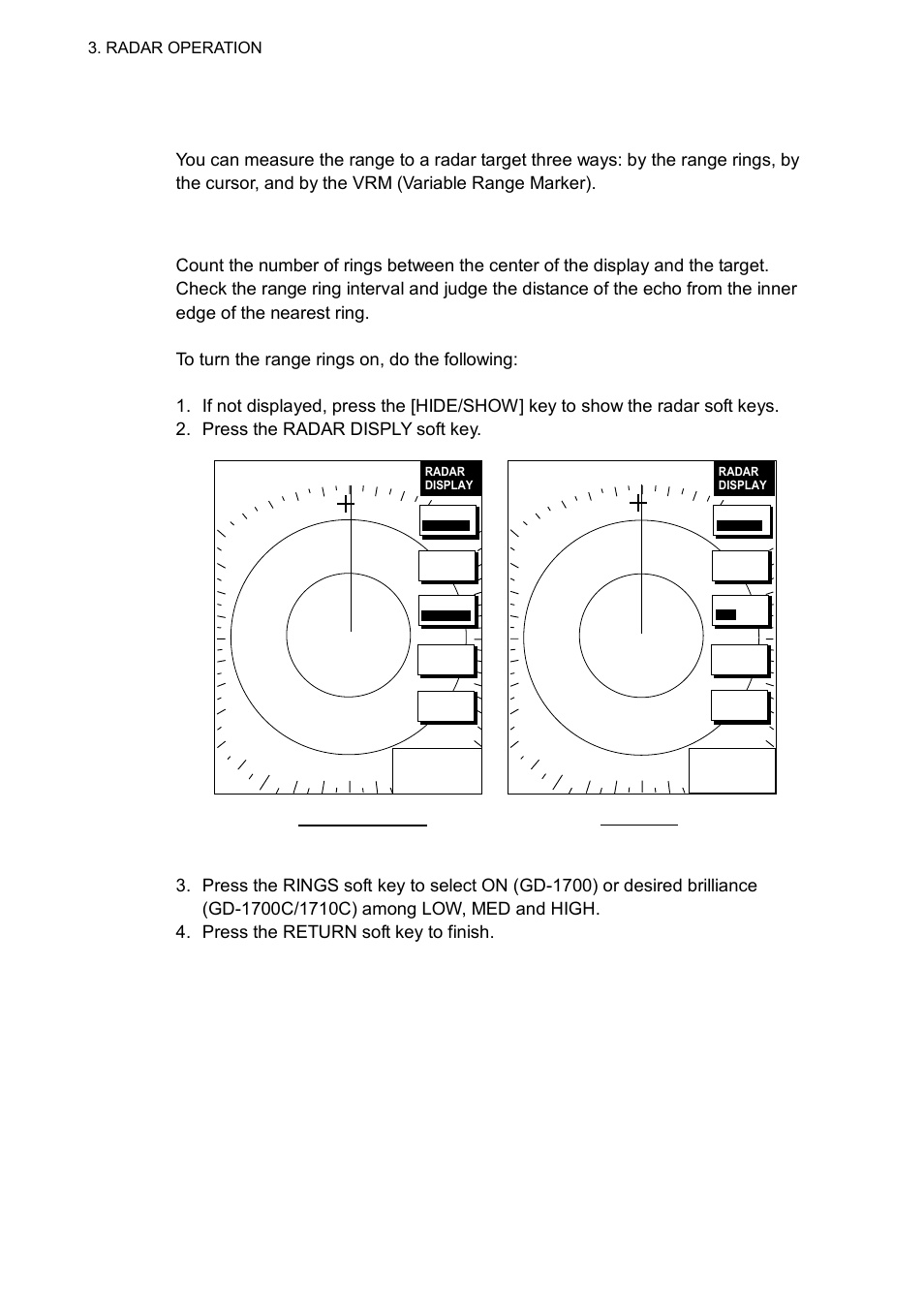 10 measuring the range, 1 measuring range by range rings, H-up | Furuno GD-1700C User Manual | Page 106 / 249