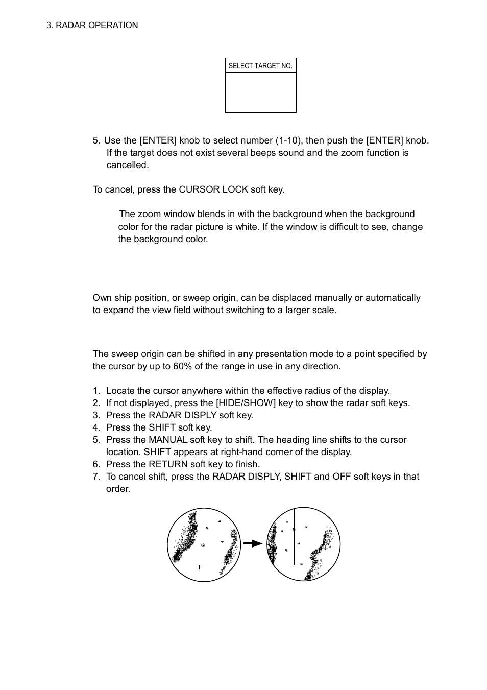 16 shifting the picture, 1 manual shift | Furuno GD-1700C User Manual | Page 114 / 249