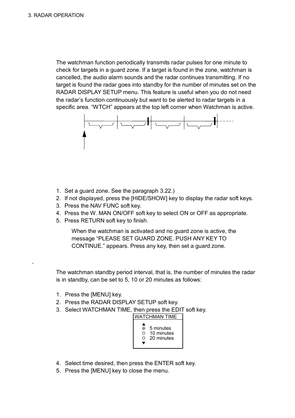 23 watchman, 1 how watchman works, 2 turning on/off watchman | 23.3 setting watchman stand-by interval | Furuno GD-1700C User Manual | Page 126 / 249
