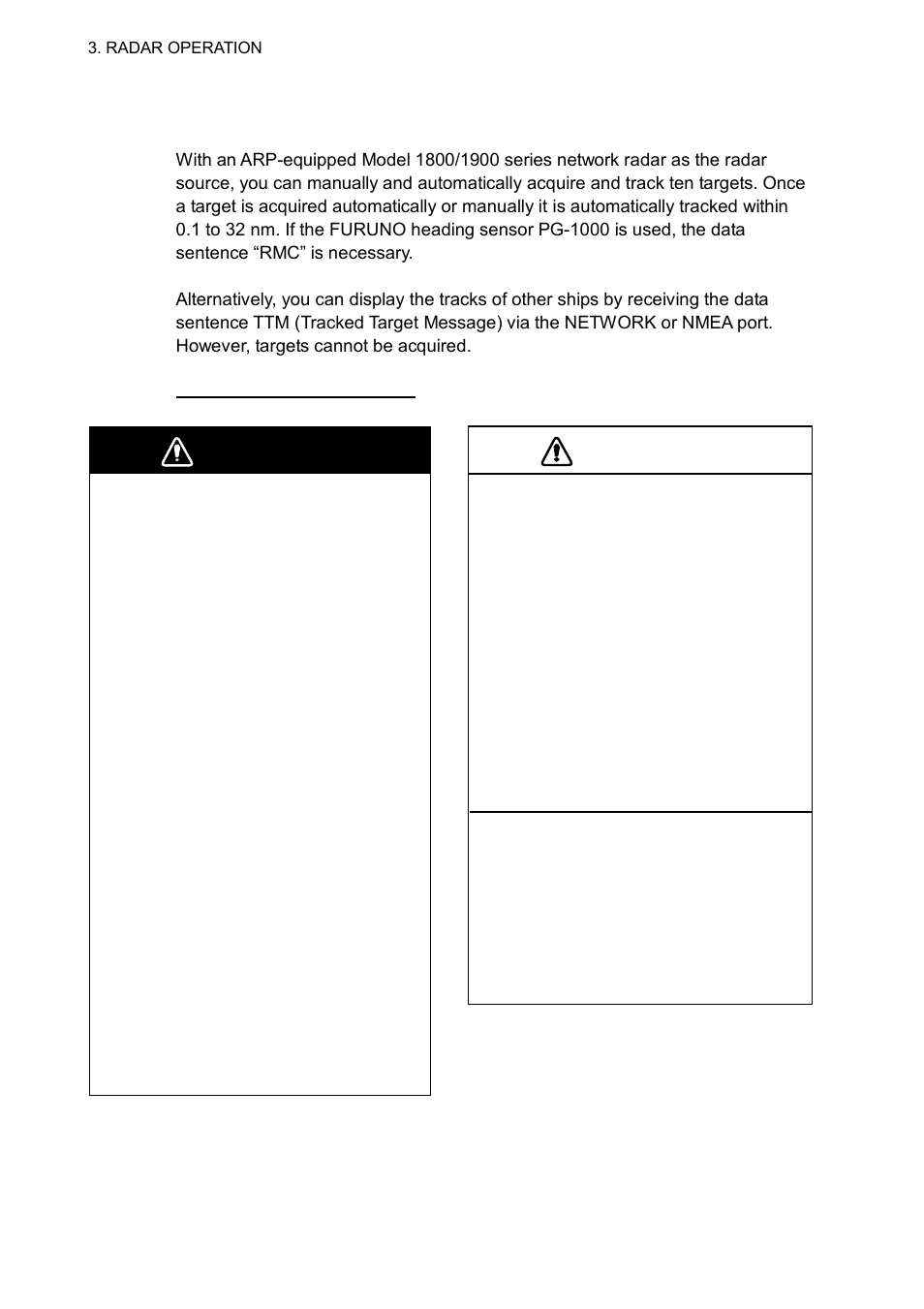 25 arp, ttm operation, Warning, Caution | Furuno GD-1700C User Manual | Page 128 / 249