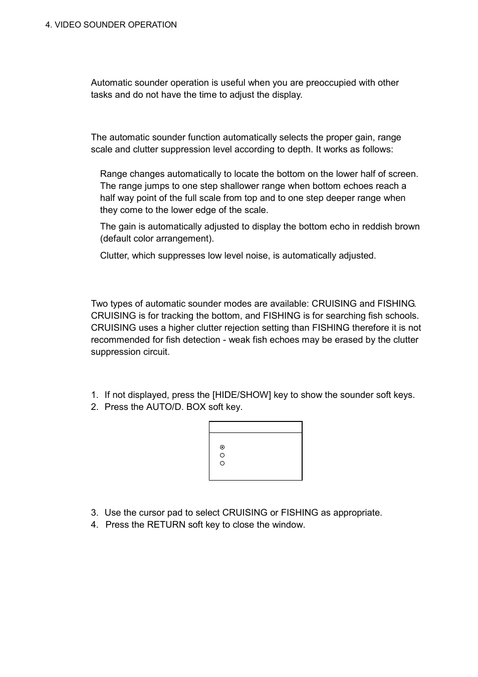 3 automatic sounder operation, 1 how the automatic sounder works, 2 types of automatic sounder modes | 3 how to enable automatic sounder operation | Furuno GD-1700C User Manual | Page 152 / 249