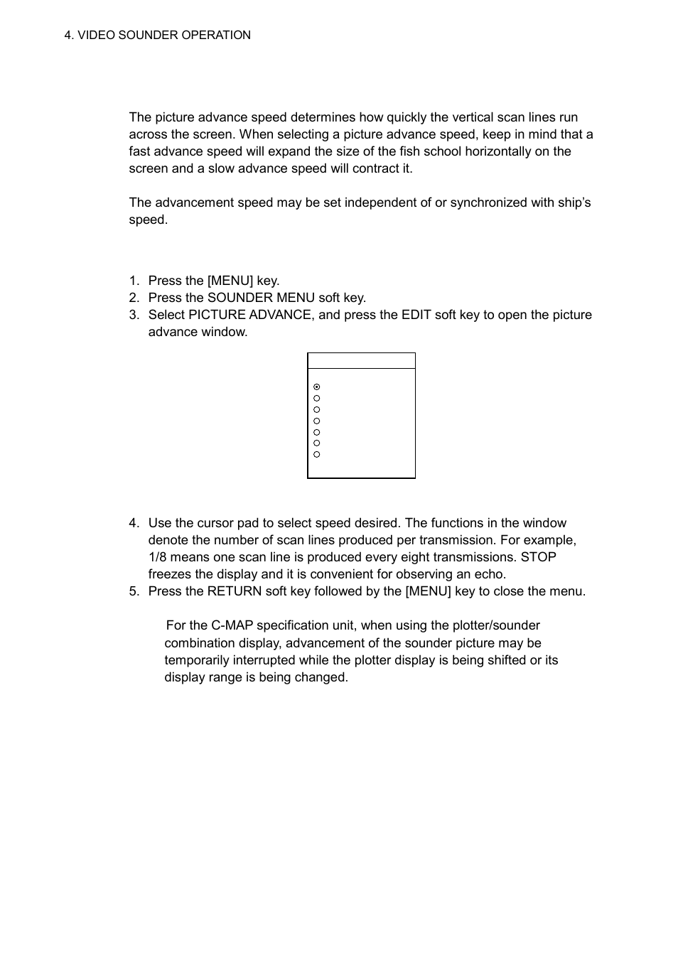 10 picture advance speed, 1 advancement independent of ship’s speed | Furuno GD-1700C User Manual | Page 160 / 249