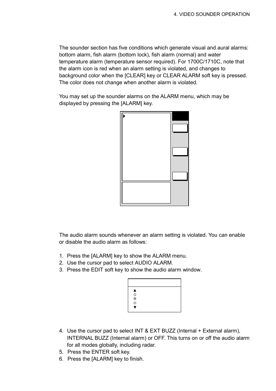 12 alarms, 1 audio alarm on/off | Furuno GD-1700C User Manual | Page 163 / 249