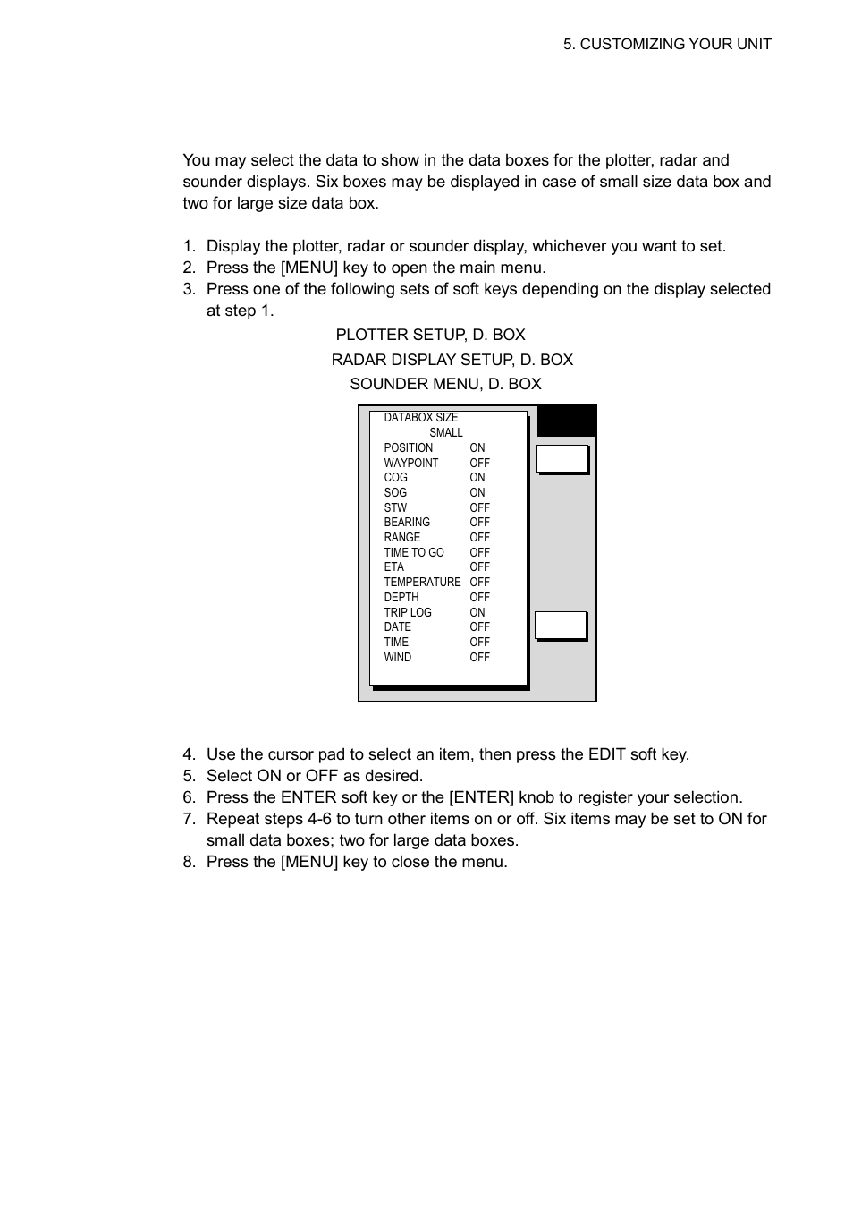 4 data boxes setup | Furuno GD-1700C User Manual | Page 185 / 249