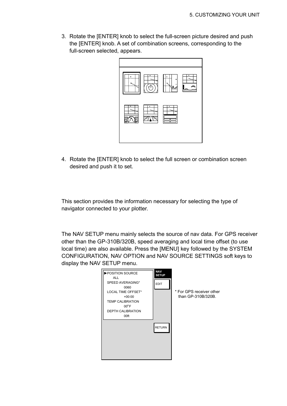 6 navigator setup, 1 navigation data source, Nav setup menu | Furuno GD-1700C User Manual | Page 187 / 249