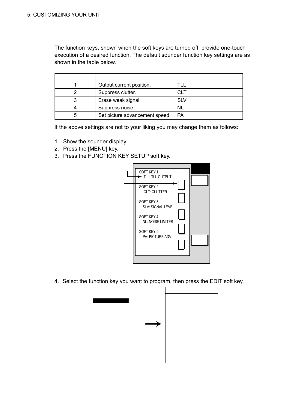 Sounder function key options | Furuno GD-1700C User Manual | Page 204 / 249