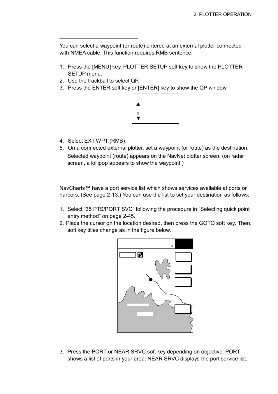 3 navigating to ports, port services (navcharts, Only), Navcharts | Furuno GD-1700C User Manual | Page 81 / 249