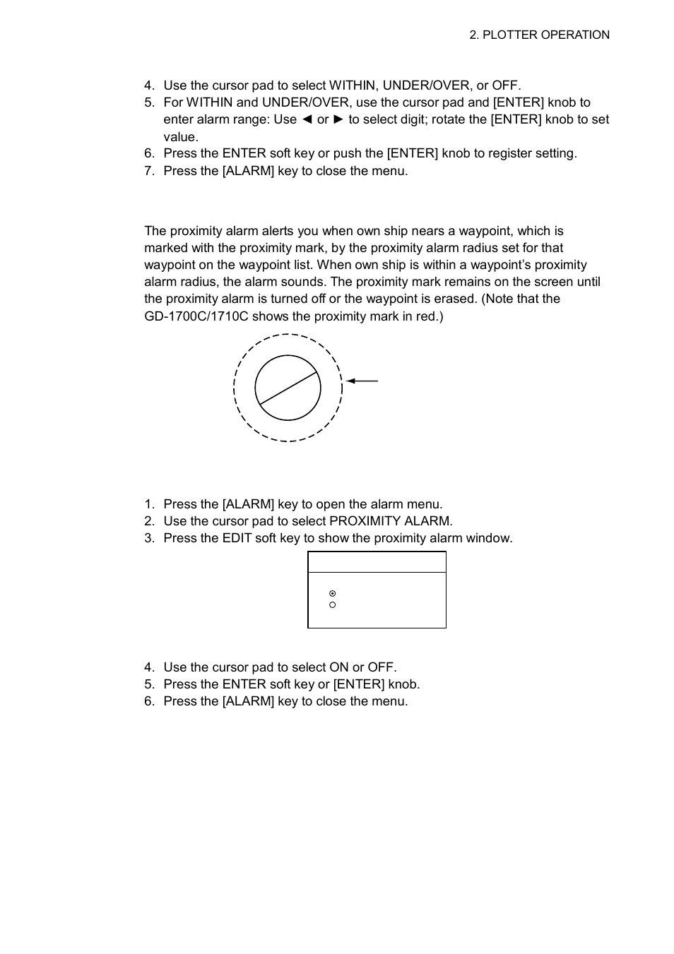 6 proximity alarm | Furuno GD-1700C User Manual | Page 91 / 249