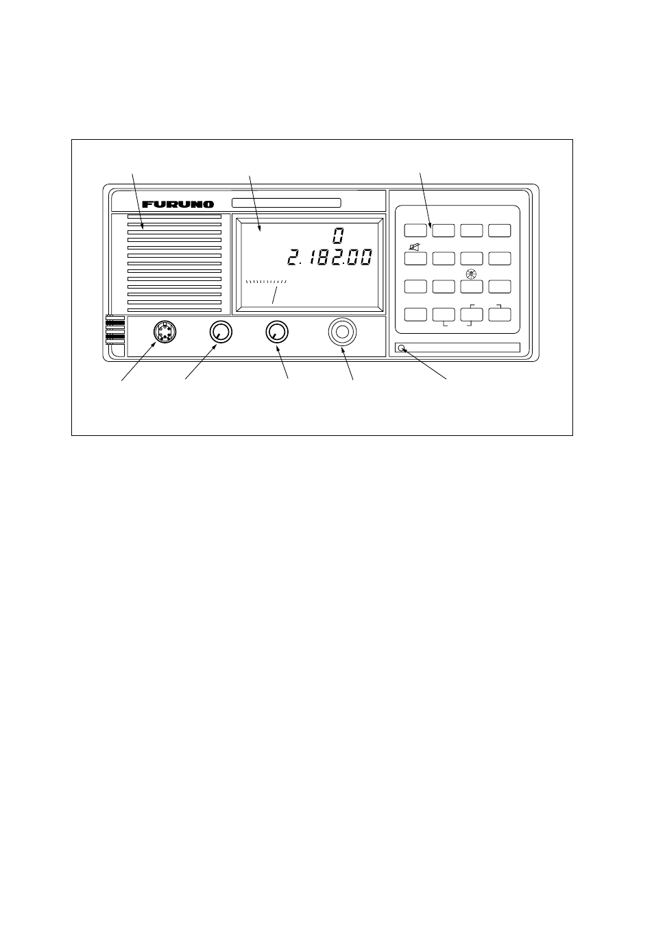 2 front view of transceiver unit, Rotary controls, Keys | Furuno FS-1562-15 User Manual | Page 10 / 58
