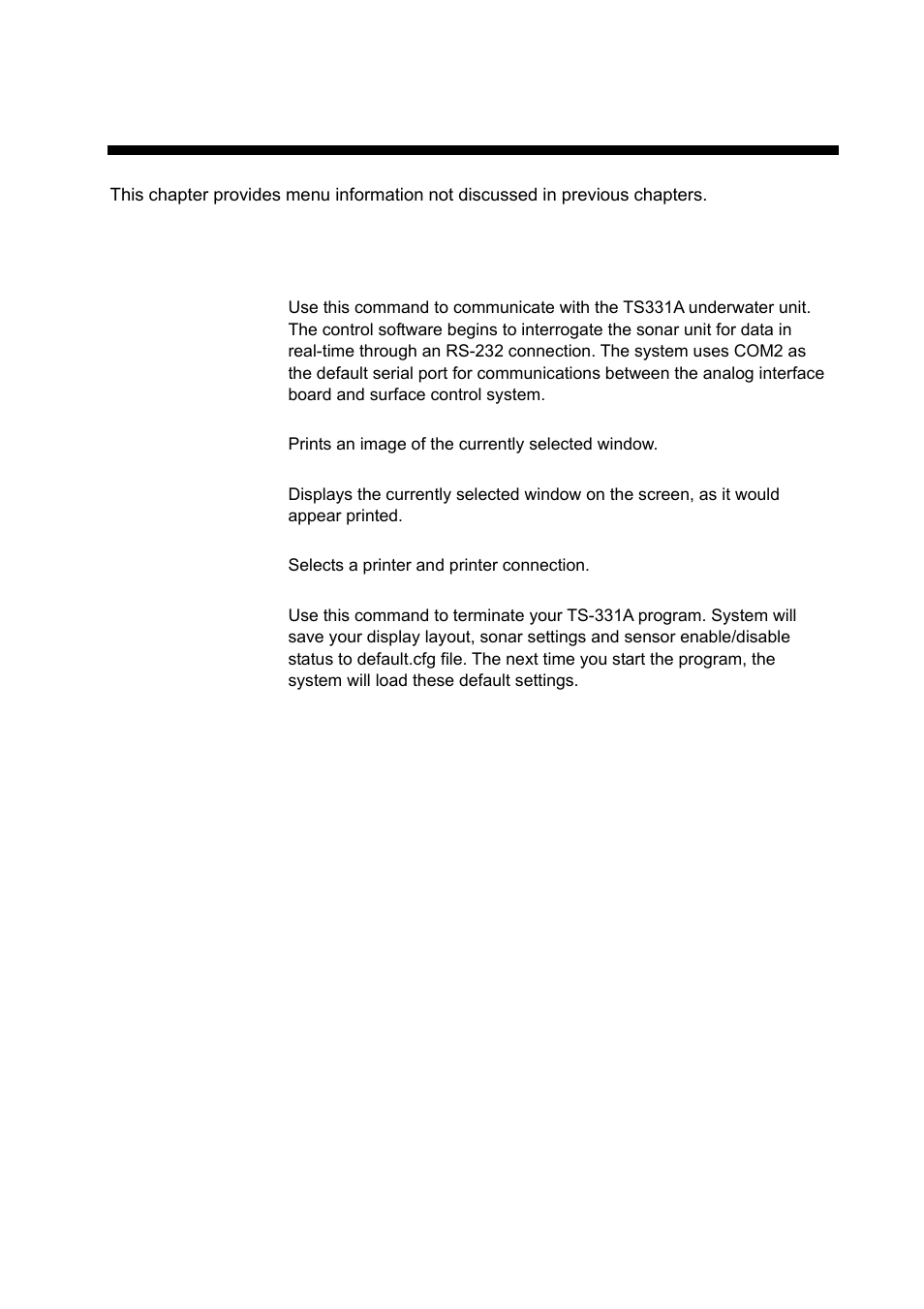 Menu description, 1 file menu | Furuno TS-331A User Manual | Page 43 / 66