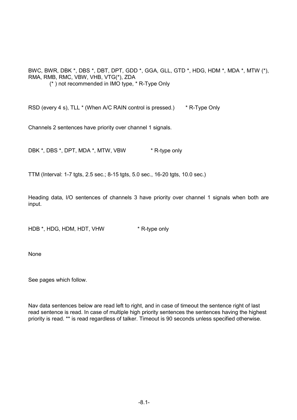 8 digital interface (iec 61162-1 edition 1 and 2) | Furuno FR-1500 User Manual | Page 101 / 125