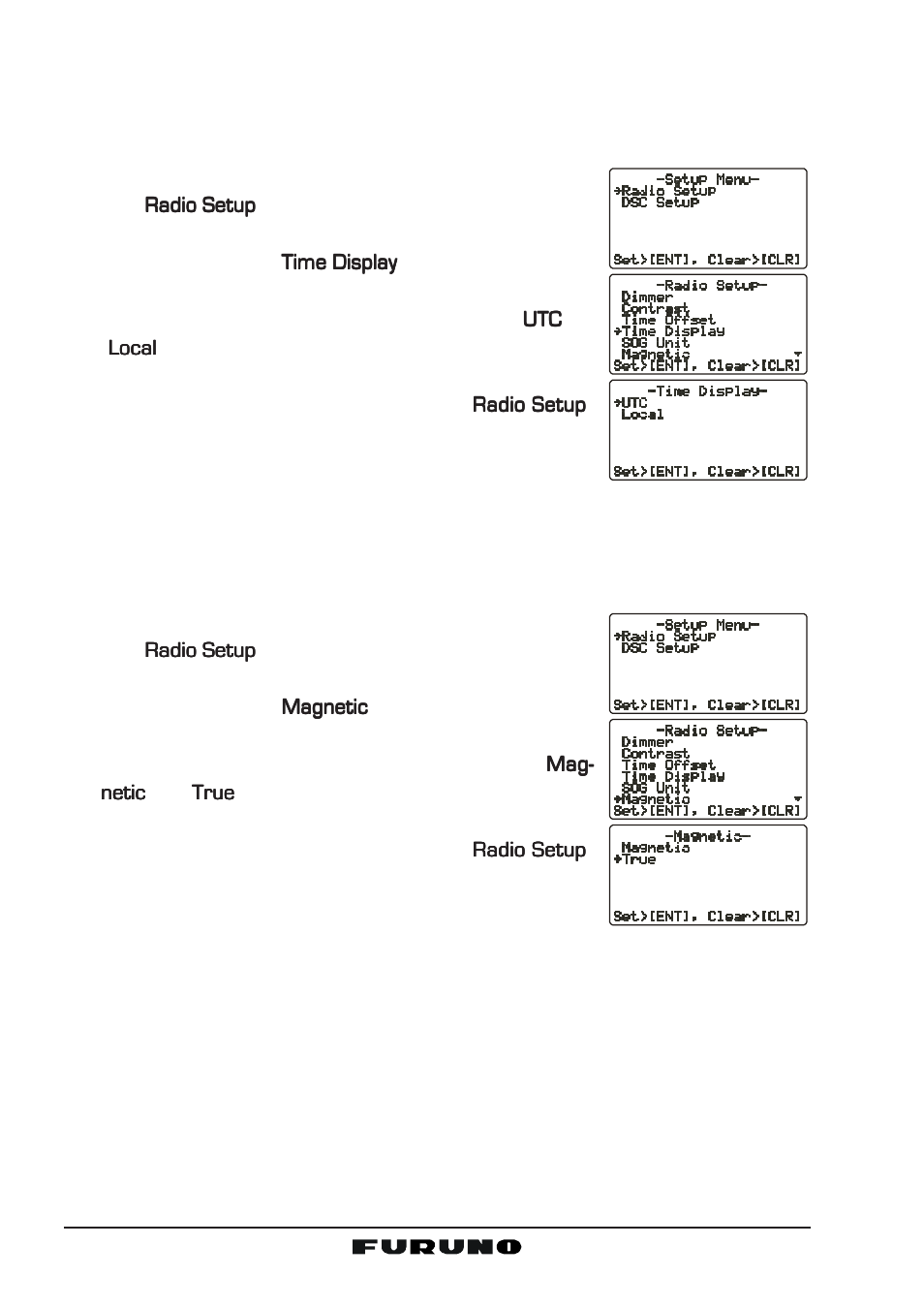 6 changing the time indication, 7 changing the cog indication | Furuno FM-4000 User Manual | Page 14 / 84