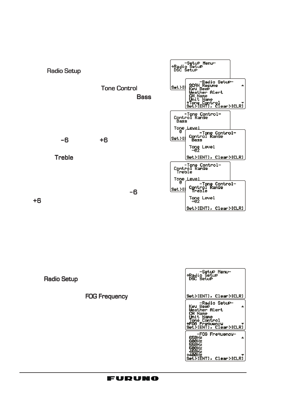 13 adjusting the treble and bass, 14 fog alert tone frequency | Furuno FM-4000 User Manual | Page 64 / 84